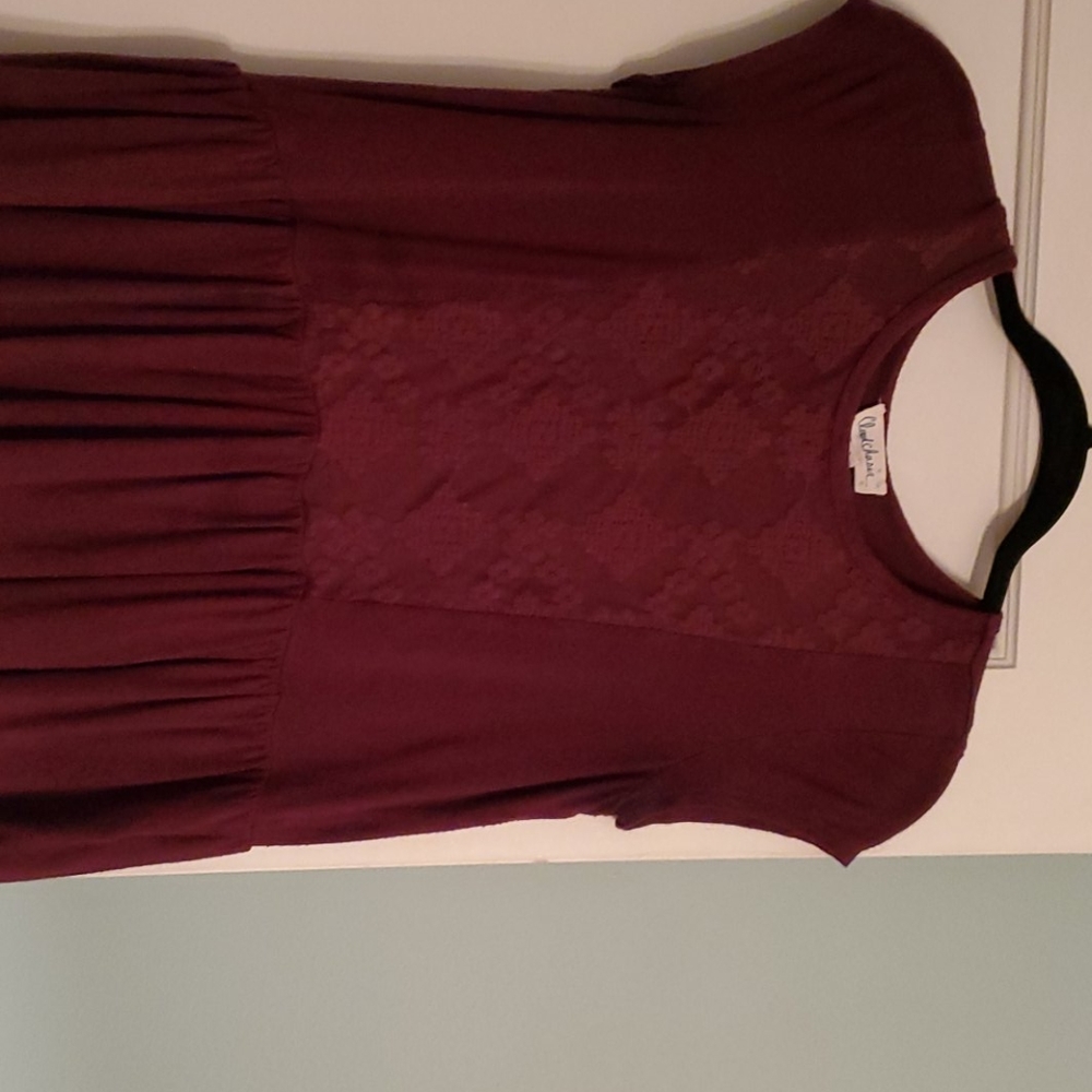 Maroon peplum top
